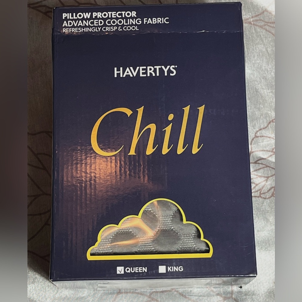 NIB! Haverty’s Chill Cooling Pillow Protector Queen Size Advanced Cooling Fabric